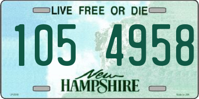 NH license plate 1054958