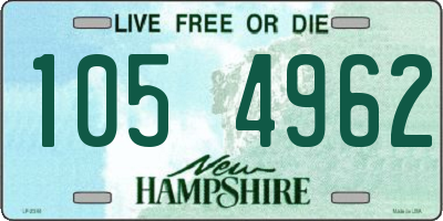 NH license plate 1054962