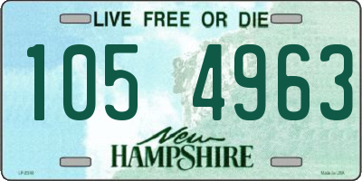 NH license plate 1054963
