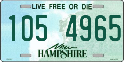 NH license plate 1054965