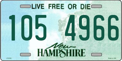 NH license plate 1054966