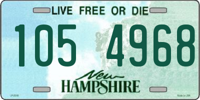 NH license plate 1054968