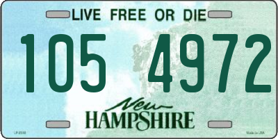 NH license plate 1054972
