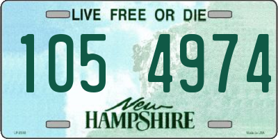 NH license plate 1054974