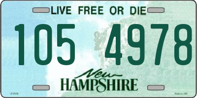 NH license plate 1054978