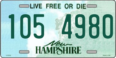 NH license plate 1054980