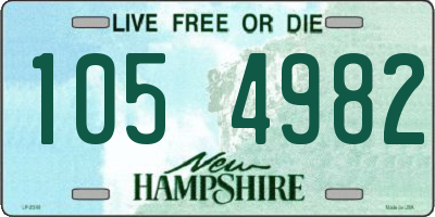 NH license plate 1054982