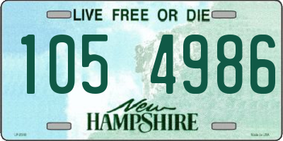 NH license plate 1054986