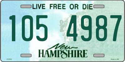 NH license plate 1054987
