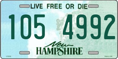NH license plate 1054992