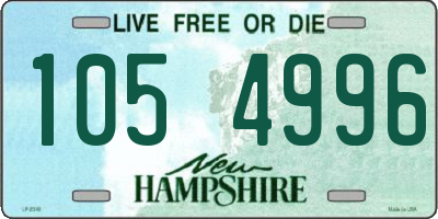 NH license plate 1054996
