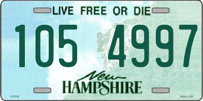 NH license plate 1054997