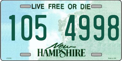 NH license plate 1054998