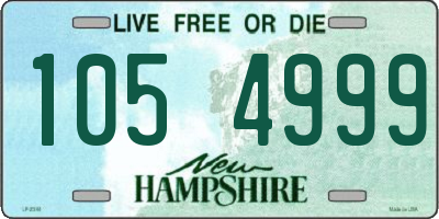 NH license plate 1054999