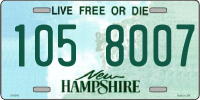 NH license plate 1058007