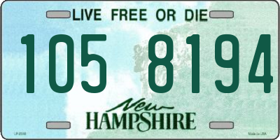 NH license plate 1058194