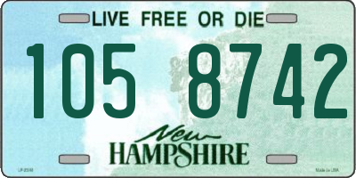 NH license plate 1058742