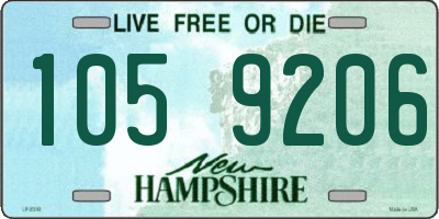 NH license plate 1059206