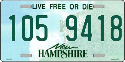 NH license plate 1059418
