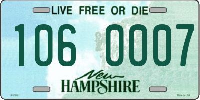 NH license plate 1060007