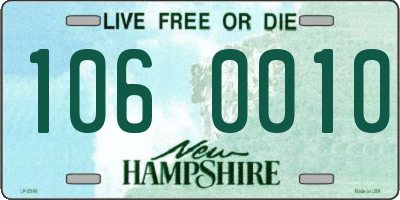 NH license plate 1060010