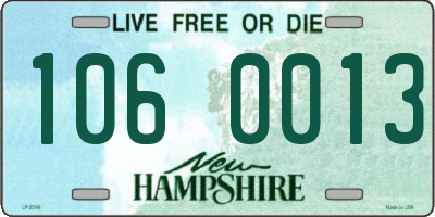 NH license plate 1060013