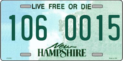 NH license plate 1060015