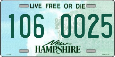 NH license plate 1060025
