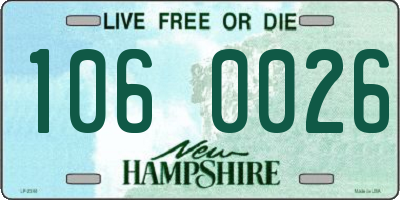NH license plate 1060026