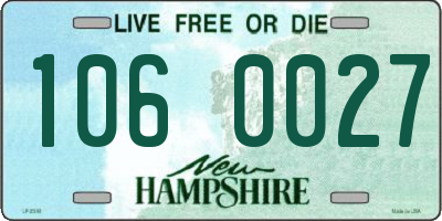 NH license plate 1060027