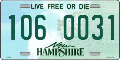NH license plate 1060031