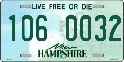 NH license plate 1060032