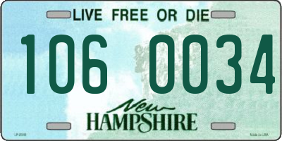 NH license plate 1060034