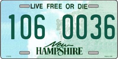 NH license plate 1060036