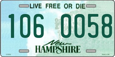 NH license plate 1060058