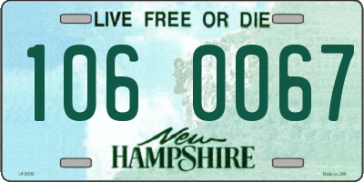NH license plate 1060067