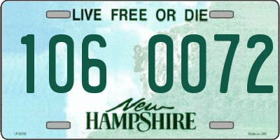 NH license plate 1060072