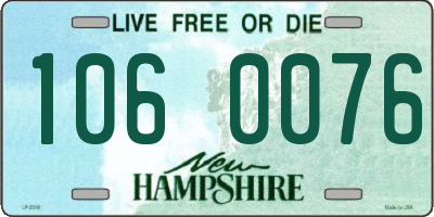NH license plate 1060076