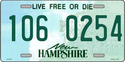 NH license plate 1060254