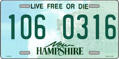 NH license plate 1060316