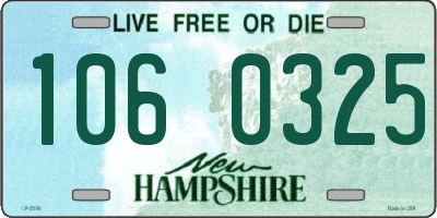 NH license plate 1060325