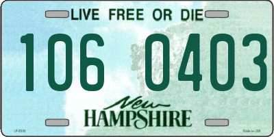 NH license plate 1060403