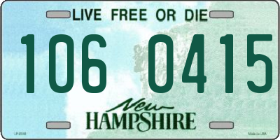 NH license plate 1060415