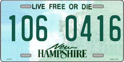 NH license plate 1060416