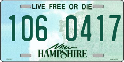 NH license plate 1060417