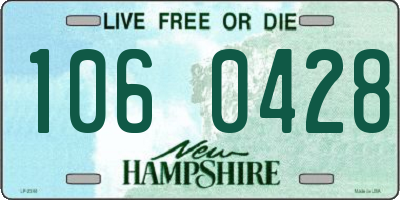 NH license plate 1060428