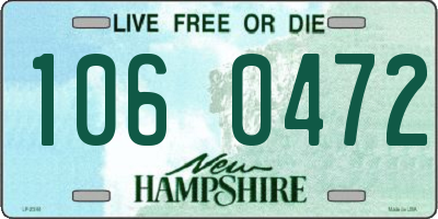 NH license plate 1060472