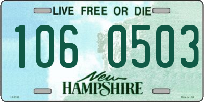 NH license plate 1060503