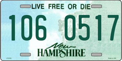 NH license plate 1060517