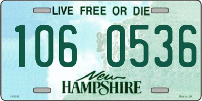 NH license plate 1060536